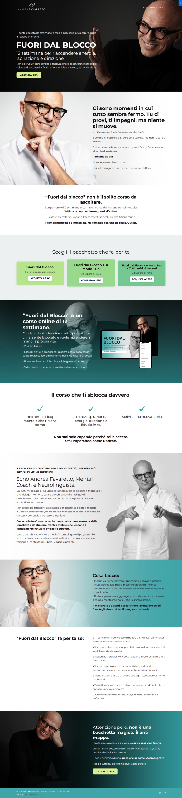 Andrea Favaretto - Kajabi landing page design, Kajabi support, Kajabi landing page design, Done for you Kajabi support