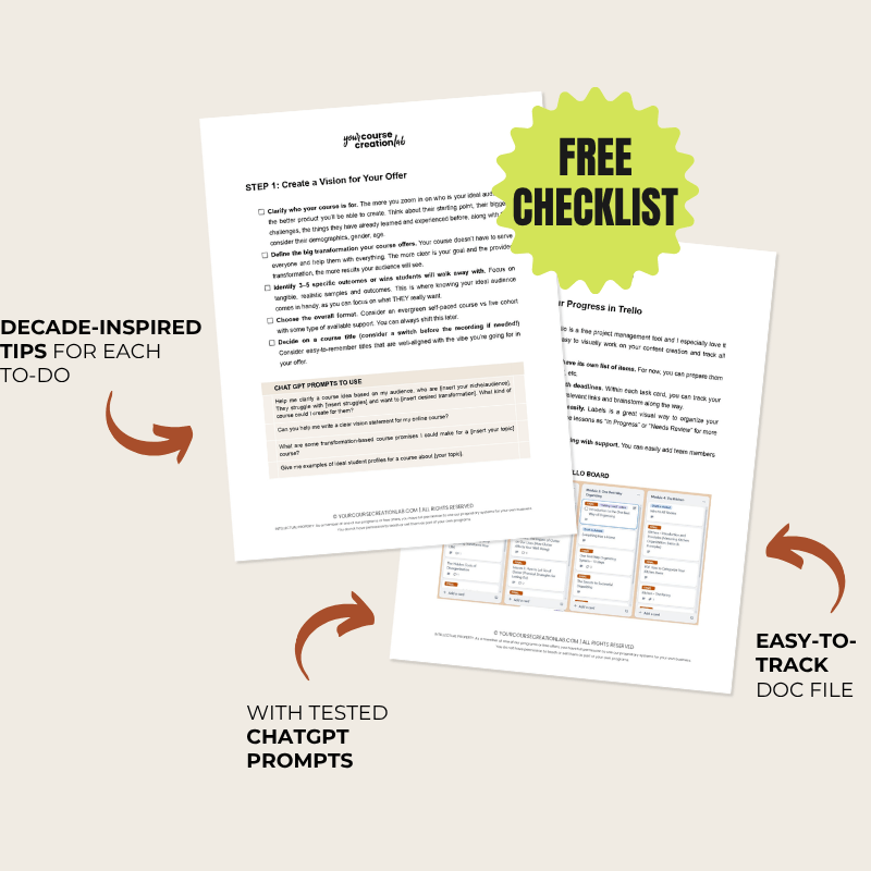 Course Creation Checklist