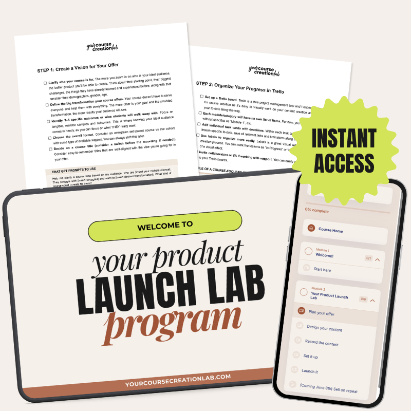 Your Product Launch Lab Program